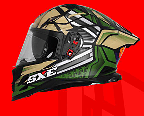 STEELBIRD SBH-61 ISS SXE ST2 GLOSSY BLACK/BATTLE GREEN WITH TPE EDITION C/V 600MM (WITH EXTRA SMOKE VISOR) STEELBIRD SBH-61 ISS SXE ST2 GLOSSY BLACK/BATTLE GREEN WITH TPE EDITION C/V 600MM (WITH EXTRA SMOKE VISOR)