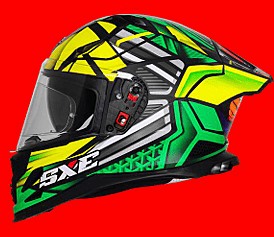 STEELBIRD SBH-61 ISS SXE ST2 MATT BLACK/CYAN GREEN WITH TPE EDITION C/V 600MM (WITH EXTRA SMOKE VISOR)