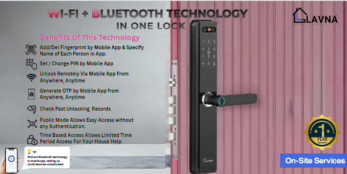 LAVNA LA24 Smart Face Door Lock | 8 Way Unlock LAVNA LA24 Smart Face Door Lock | 8 Way Unlock
