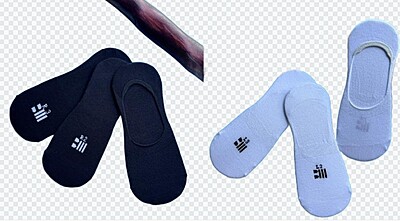 Invisible Black & White Socks Offer 2 Packs of 3 Pcs