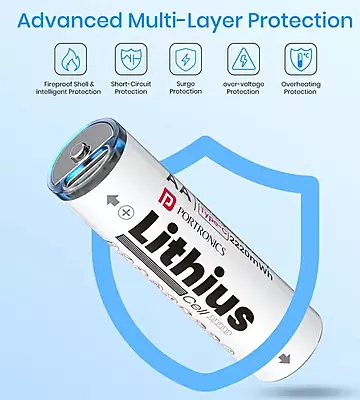 Portronics AA Lithius Cell USB-C Rechargeable Lithium-ion Battery