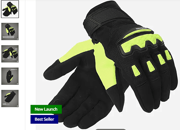 ROYAL ENFIELD URBAN HUSTLER RIDING GLOVES NEON GREEN XL
