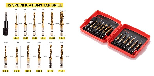 12 PCS of Composite Drill - Tap Set
