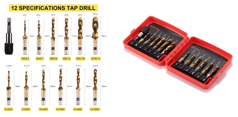 12 PCS of Composite Drill - Tap Set