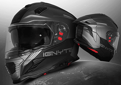 IGNYTE IGN-16 ISS DOT QUANTUMM GLOSSY GREY 2147 WHITE/GREY C/V 580 MM WITH EXTRA SMOKE VISOR