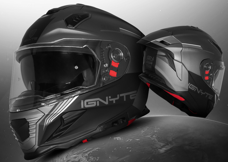 IGNYTE IGN-16 ISS DOT QUANTUMM GLOSSY GREY 2147 WHITE/GREY C/V 600 MM WITH EXTRA SMOKE VISOR