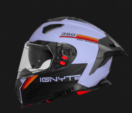 IGNYTE IGN-16 ISS DOT QUANTUMM GLOSSY METAL BLUE/RED ORANGE C/V 580 MM WITH EXTRA SMOKE VISOR