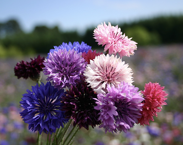 Bachelor Buttons, Polka Dot Mix