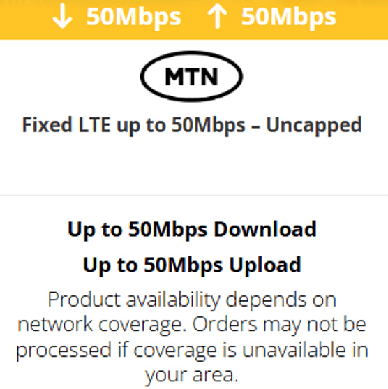 Fixed LTE up to 50Mbps - Uncapped