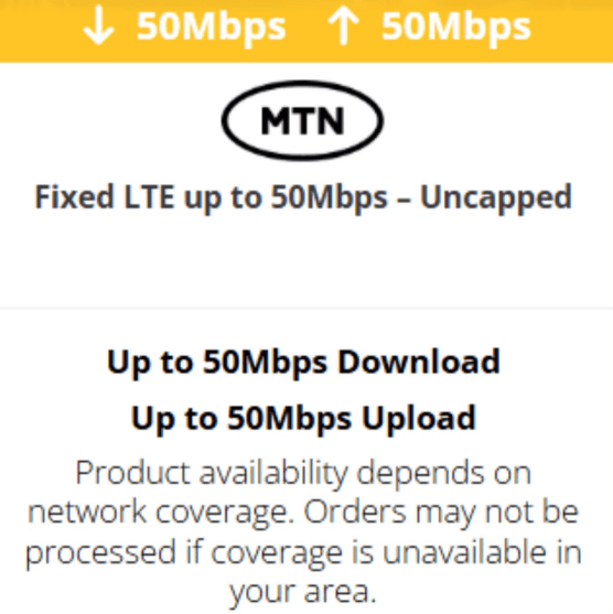 Fixed LTE up to 50Mbps - Uncapped