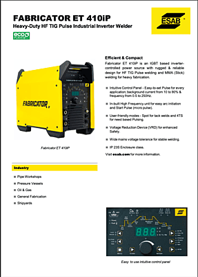 ESAB Fabricator ES 410iC MMA Welding Machine