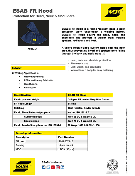 ESAB FR Hood