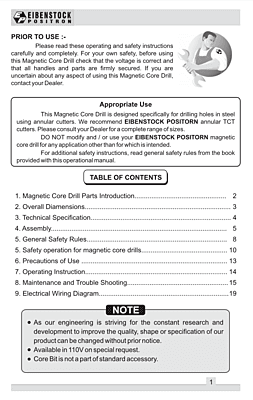 Eibenstock Positron KBM 50 2 Magnetic Core Drilling Machine