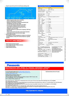 Panasonic: MIG/MAG Welding Machines; YD – 400RX1