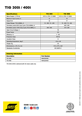 TIG 300i / 400i