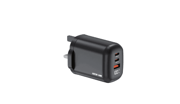 Green Lion Q-Series 100W GaN Fast Wall Charger, 3-Port (2x USB-C + 1x USB-A) PD  UK 3-Pin Plug