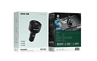 Green Lion Roadex 80W Triple Port Fast Car Charger, USB-A QC 3.0, Includes 1m C to Lightning Cable