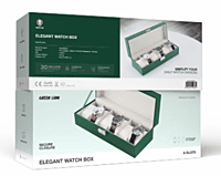 Green Lion Classic Watch Box 6 slots with Glass