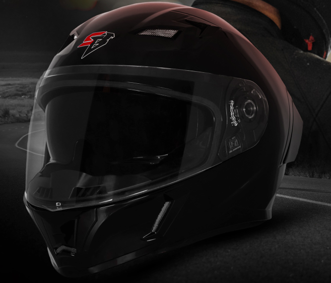 STEELBIRD SBA-11 TORNADO ISS LT GLOSSY BLACK C/V 580 MM BACK LIGHT EDITION-DOT CERTIFIED