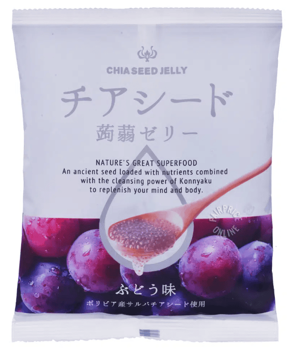 Wakasho Chia Seed Konnyaku Jelly Grape 175g 6/12/6.1 oz