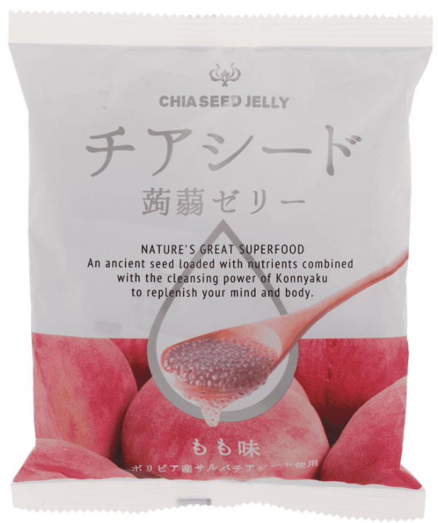 Wakasho Chia Seed Konnyaku Jelly Peach 175g 6/12/6.1 oz