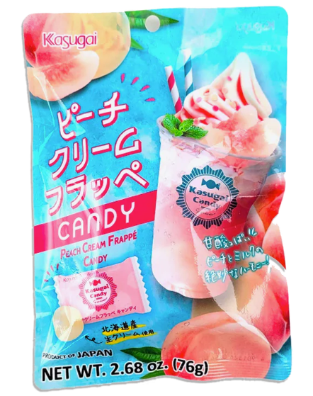 R) Kasugai Peach Cream Frappe Candy 76g_2/12/2.6oz.