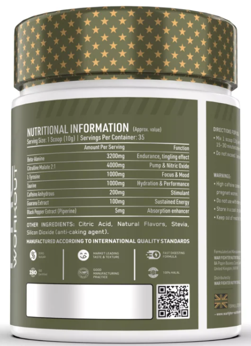 War Fighter WarZone Pre-Workout 35 servings | طاقة ور زون
