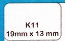 LABELS K11 WHITE 19*13mm (480/pkt