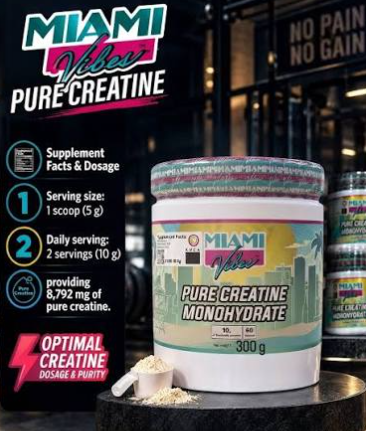 Miami Vibes Pure Creatine Monohydrate 60 servings | كرياتين ميامي فايبز