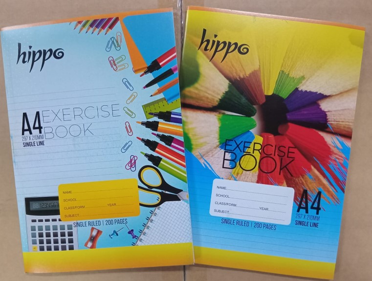 EXERCISE BOOK A4 200pgs SINGLE LINE HIPPO
