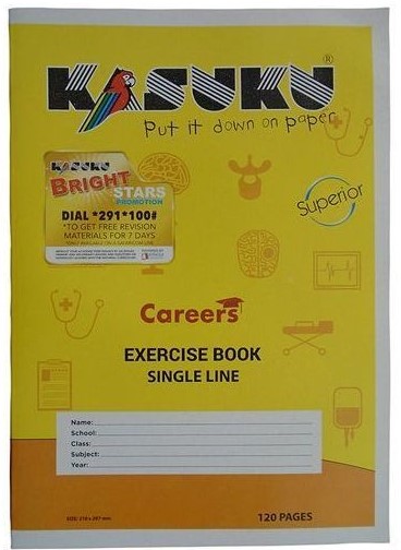 EXERCISE BOOK A4 120pgs SINGLE LINE KASUKU