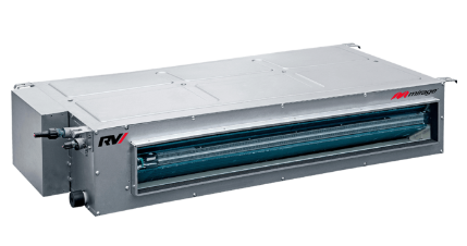 Evaporadora tipo Fan and Coil 1 Tonelada Mirage VRF Series RVI Flujo de aire Bajo, frio y calor, 220/1/60 -EDH121L