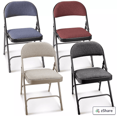 Silla Plegable de Alta Calidad Acojinada de Tela - Negra