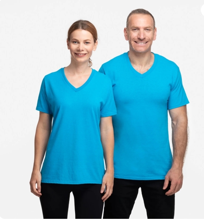 Port & Company® Ladies Core Cotton V-Neck Tee Screenprint