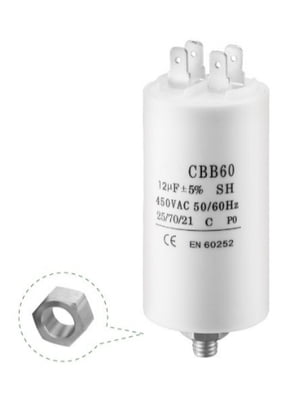 MOTOR CAPACITOR, 25 UF, 450 V, AC, 50/60 HZ
