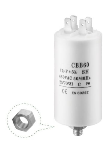 MOTOR CAPACITOR, 25 UF, 450 V, AC, 50/60 HZ