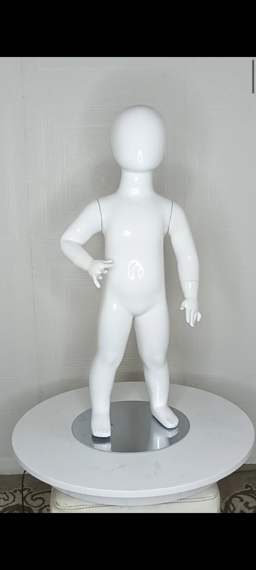 Unisex standing Glossy Baby Mannequin - Full Fibreglass. Age 0/1