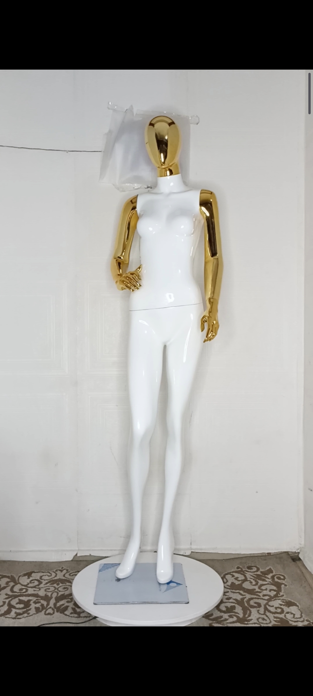 Tall Female Mannequin-2 tones Colour-Full Fibreglass Size 8 with Posture