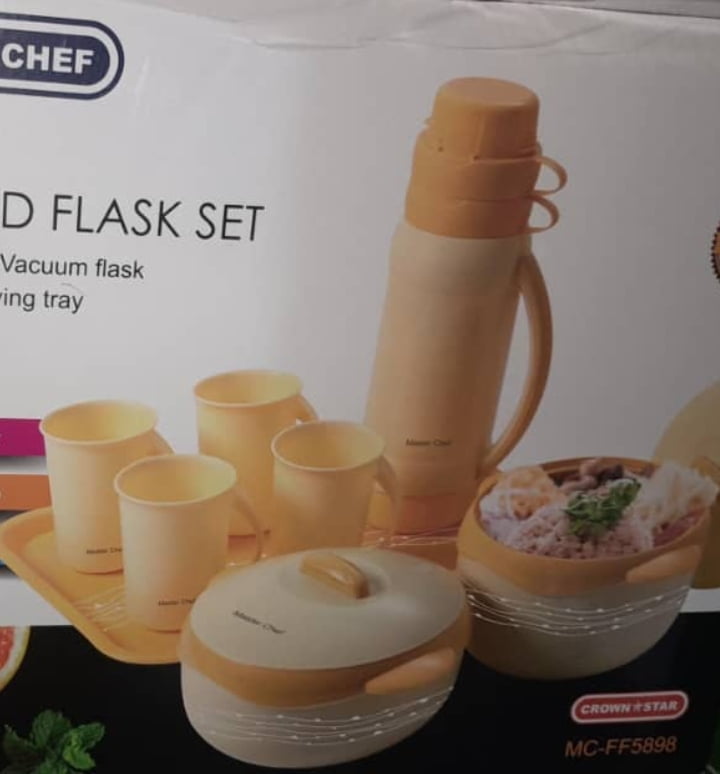 MASTER CHEF MULTIFUNCTIONAL 8 PIECES FAMILY SET OF  INSULATED FOOD FLASK