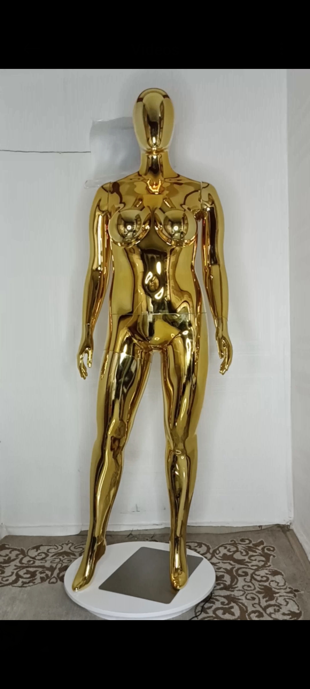 Plus Size 16 Full Body Gold Chrome Female Mannequin