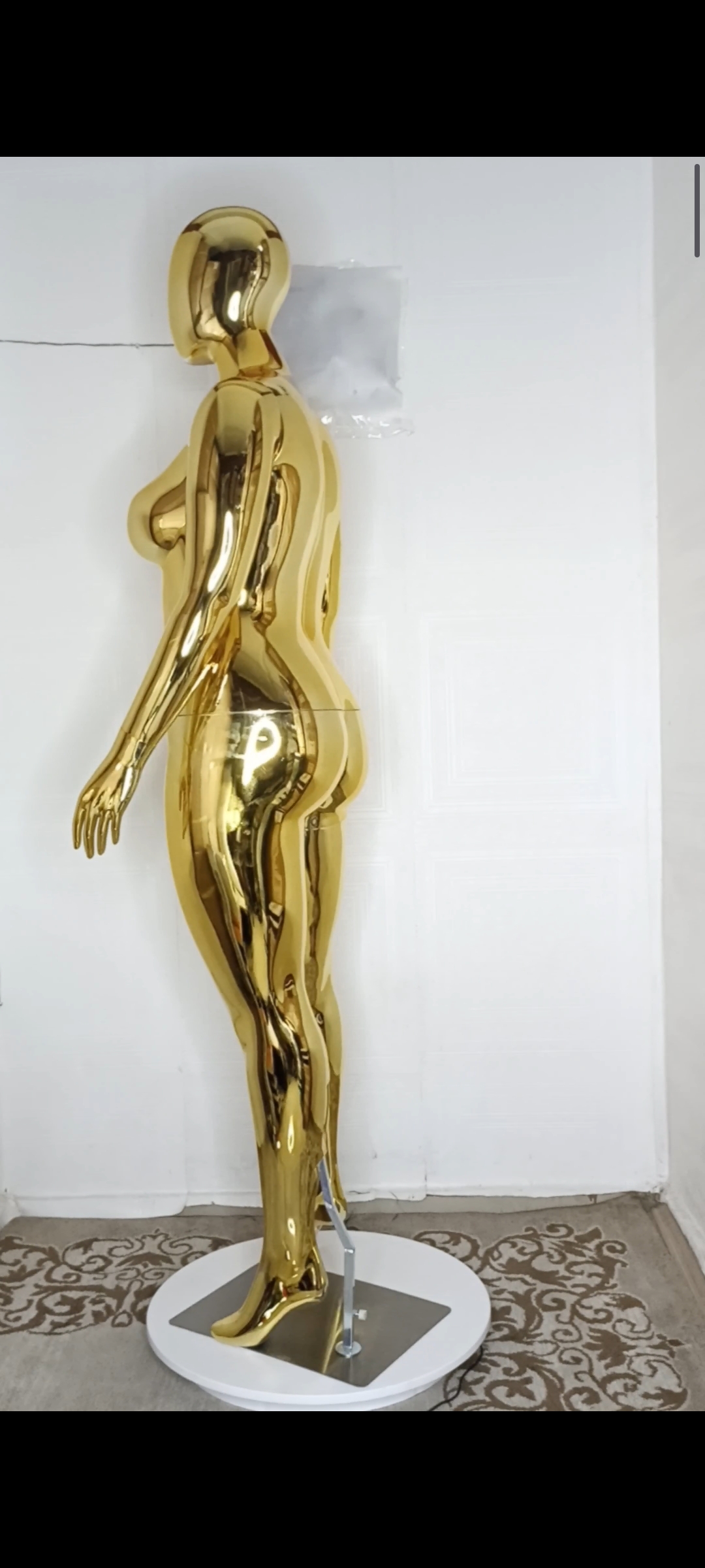 Plus Size 16 Full Body Gold Chrome Female Mannequin