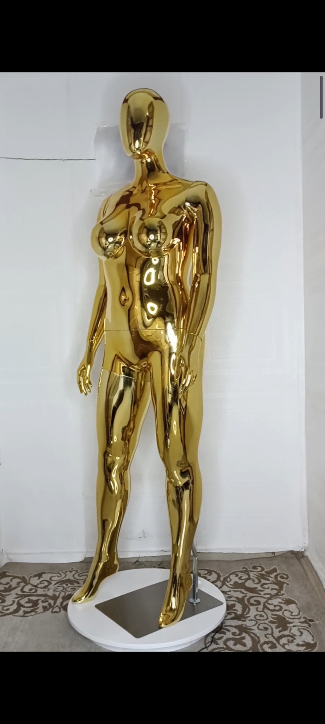 Plus Size 16 Full Body Gold Chrome Female Mannequin