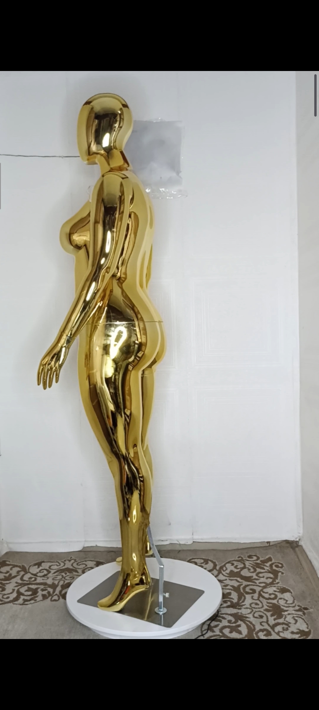 Plus Size 16 Full Body Gold Chrome Female Mannequin