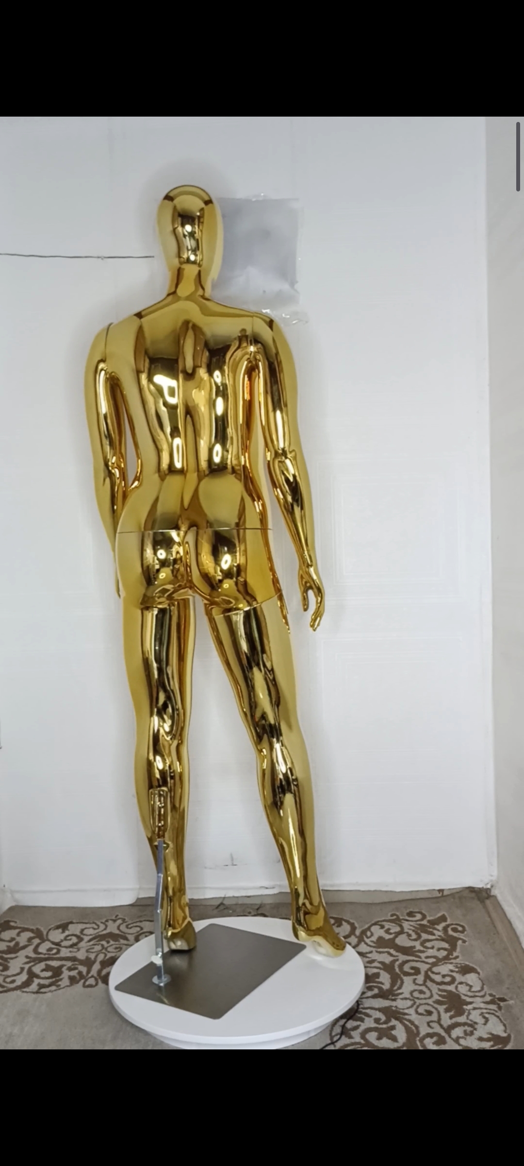 Plus Size 16 Full Body Gold Chrome Female Mannequin