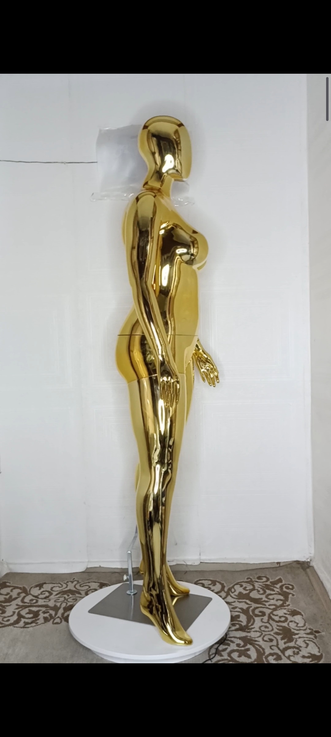Plus Size 16 Full Body Gold Chrome Female Mannequin