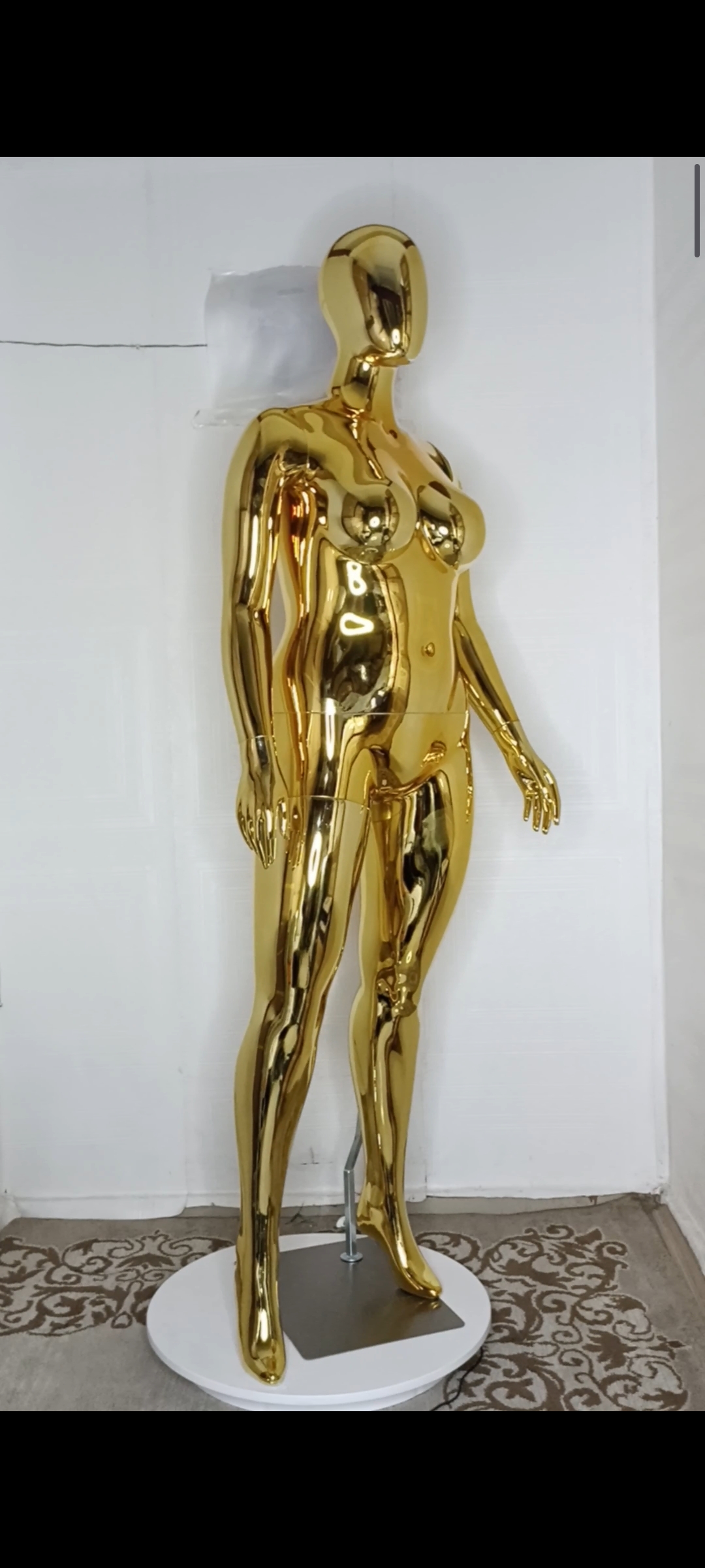Plus Size 16 Full Body Gold Chrome Female Mannequin