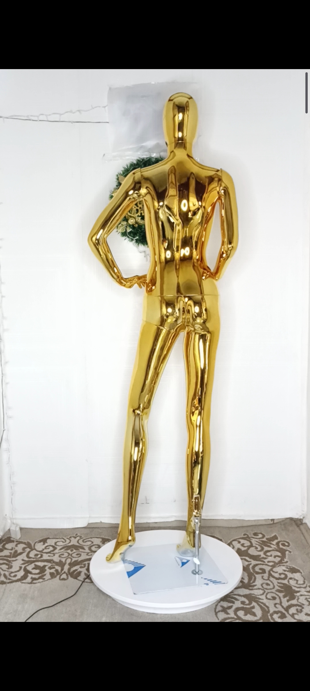 Gold Chrome Medium Bust Female Mannequin Size 8