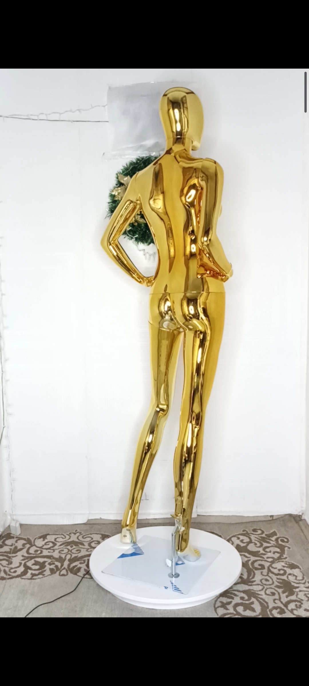 Gold Chrome Medium Bust Female Mannequin Size 8