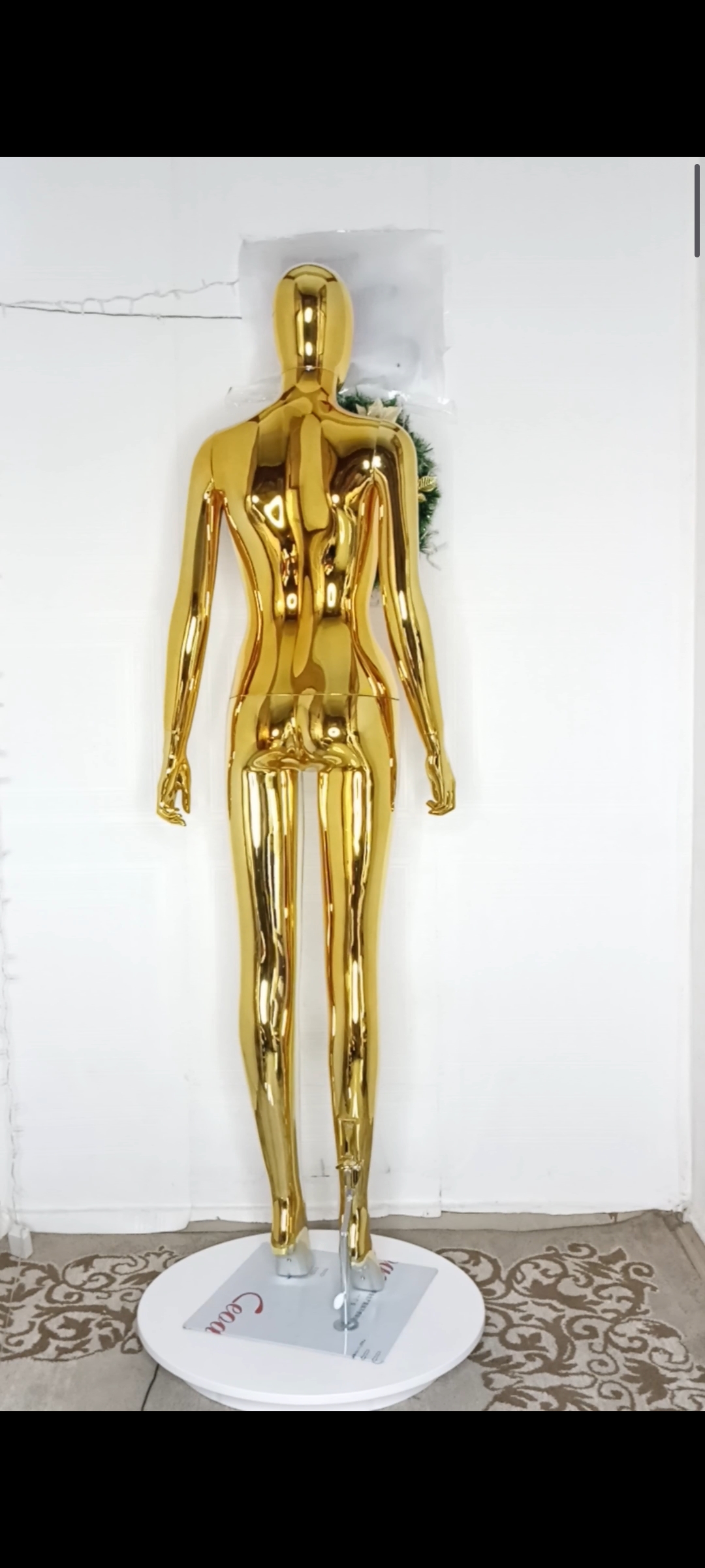 Gold Chrome Medium Bust Female Mannequin Size 8