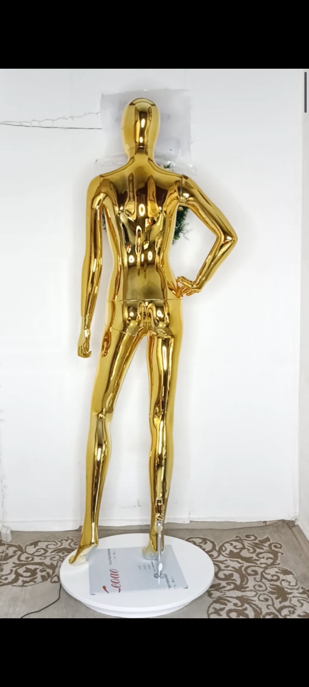 Gold Chrome Medium Bust Female Mannequin Size 8